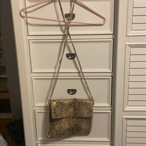 Snake skin cross body bag